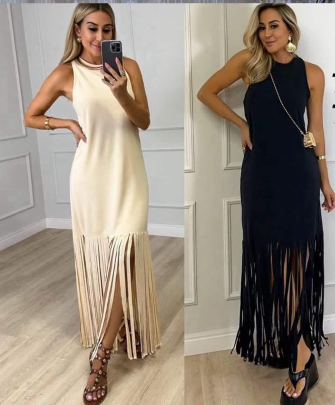 Vestido com franjinhas